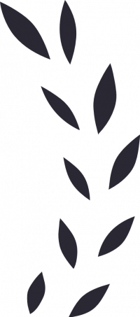 Bodoni - Logo - blau - Blätter - freigestellt